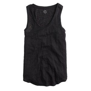 J.Crew 100% Linen Lightweight Racerback Tank Top Black Women's Medium